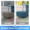 Rectangle Ottoman Stool Cover Slipcover Jacquard Square Footstool Sofa Furniture Protector s Footrest Chair 211207