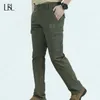 Тактические военные штаны мужские летние грузы водонепроницаемый быстрый сухой человек много кармана тонкие дышащие брюки случайные спортивные одежды 210715