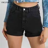 Okuohao Hohe Taille Denim Shorts Frauen Plus Größe Mode Lässig Dünne Jeans Kurze Gewaschen Sexy Weibliche Sommer Baumwolle 210621