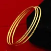 1pcs Pure Gold Color Bracelet for Women Wedding Engagement Jewelry Pulseras Mujer Sand Gold Bangles Femme Birthday Party Gifts Q0717