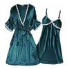 Seksowna koronkowa piżama na zamówienie produkcja błyszczących szlafroki szlafrok i ubrania domowe 211202