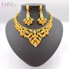 s! 2020 Dubai Jewelry Sets Flower Necklace Costume African Golden Jewellery Kits Women Party
