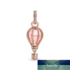 Verano Nuevo 925 Encantos de plata Globo rosa Circón brillante Colgante de oro rosa Ajuste Pulsera original para joyería de mujer Precio de fábrica Diseño experto Calidad Lo último