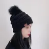 Kids Knitted Hat Braid Hair Ball Wool Caps Winter Cable Knit Slouchy Crochet Outdoor Warm Cap 11 Colors Knitted hats