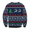 Suéteres masculinos 2021 Camisol de Natal 3d Elk Animal Funnamente Pullovers impressos fofos Tops Autumn Winter Winter Ugly Jumper Unissex Coat de casaco