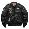 Autumn Winter Bomber Jacket Men's Air Force MA 1 Tank Embroidery Military Baseball Uniform Large Size Coat Tooling 211217