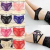 Lace Women Panties G String Sexy See Through Low Waist Crotchless Underwear Briefs Bowknot Pearl Lingerie Thong T Back Women Clothes