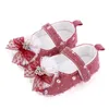 Pierwsi Walkers 0-12m Born Baby Shoes Infant Girl Lace Bowknot Flower Spring Crib
