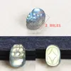 1 peça de pedra natural Pixiu Moonstone Aquamarine Ametista Rutilated Quartz Encantos Gemstone DIY Acessórios para Jóias Fazendo Q0531