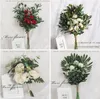 Bukiet Bridal Sztuczne Kwiaty Panny Młodej Ręka Trzyma Silk Flower Wedding Dekoracje