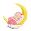 Altre forniture festive del partito R2LD Sweet Micro-View Ornamenti torta, Moon Quilt Cover Cartoon Sleeping Baby per bambini Bomboniere Bomboniere, Blu / P