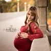 Fancy Lace Top Maternity Fotografia Rekwizyty Sukienki Dla Kobiet w ciąży Odzież Dresses Maternity Sukienki na zdjęcie Smoking ciąży Q0713