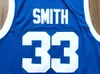 Nikivip Mens Will Smith #33 Basketbol Forması Müzik Televizyonu İlk Yıllık Rock N'Jock B-Ball Jam 1991 Mavi Dikişli Gömlekler S-XXL