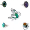 Mermaid color changing mood ring emotional warmth rings birthday present gift