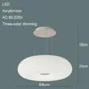 Nordic Hanglamp Ronde Eenvoudige Moderne LED Acryl Drie-Color Dimlampen Woonkamer Hotel Showroom Bar Art Restaurant Light