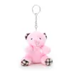 10Pcs/Lot 10cm 20g Mini Plush Keychain And Pendant Pink Bear Doll Toys