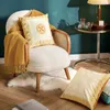 Подушка/декоративная подушка Dunxdeco Light Luxury Cush Coase Coase Декоративный корпус ретро европейский простые кругие геометрический синий желтый диван