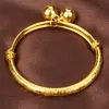 Carved Expandable Bracelet Yellow Gold Filled Children's Bangle Lovely Gift for Kids Fashion Baby Accessories Present Q0717