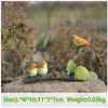 Colección diaria, figura de pájaro de rama de hoja de jardín en miniatura, estacas de rana de hadas, decoración de mesa, patio y decoración 210804