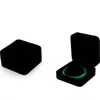 Square Shape Velvet Jewelry Packaging Holder Black Color Box For Pendant Necklace Bracelets Ring Earring Boxes Decor