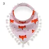 DHL22 styles bébé coton bavoirs chiffons 20+ abstrait rayé animal imprimé bébé triangle imperméable bavoir filles dessin animé bavoirs boule de cheveux dentelle 0-3T