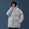 Parkas Femme Veste d'hiver Femmes Violet Solide Coton Rembourré Pain Court Harajuku Collège Style Chaud Streetwear Mode Manteau À Bulles