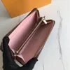 2023 Fashion designer wallets luxury mens womens leather bags Highs quality classic flower letter zipper coin purse checked card holders with Original Box 607v42