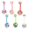 Acryl UV Belly Button Ringen voor Vrouwen Meisjes Schroef Navel Bars Bell Body Helix Piercing Cartilage Mix 6 kleuren