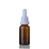 Amber Glass Droper Bottle White Security Cap Essence/Massage/Herbal Oil Serum Aromaterapy Eye Gel Pipette Refill