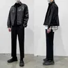 IEFB /Herrenbekleidung Vintage trendige Pu-Lederjacken für Männer Herbstloser Mantel einreihiger Langarmmantel 9Y1420 211008