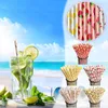 Jednorazowe zastawy stołowe degradowalne Kraft Paper Słomy Fajny letni wzór owoców