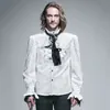 Diabeł moda gotycka lśniąca męska koszulka steampunk czarny biały wspaniały wzór długi rękawy koszule męskie bluzki 201124