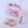 Dziecko Silikonowe Pacyfikator Posiadacze Pacyfikator Noworodka Drewniane Silikonowe Gęby Ząbkowanie Uchwyt Sutek Kids Chew Beech Beach Zabawki D250