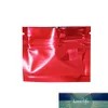 100st Röd glansig yta aluminiumfoliepaketpåsar för provmatpulver luktsäker lagring