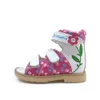 Ortoluckland Baby Orthopedic Shoes For Children Girls Dance Pink Open Toe Summer Sandals Kids Korean Style Footwear 210226
