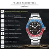 Relógios de pulso Movimento Automático Relógio Bay Black Red Bezel Calendário Homens Caixa de Aço 41mm Pulseira Luminosa Mãos Militar2388