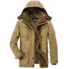 Solid Color Mens Parkas Kurtki Z Kapturem Gruby Polar Płaszcz Wojskowy Futro Collor Ciepły Wiatrówka Casual Park na świeżym powietrzu Płaszcz Mężczyźni 211013