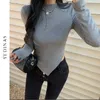 Yedinas Sexy T Shirt Women Slim Basic T-shirt Balck Long Sleeve Casual Irregual Tee Femme Korean Style Tops 210527