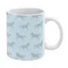 Mugs Blue Galloping Horses White Mug 11oz Funny Ceramic Coffee Tea Milk Cups Horse Pony Ponies Equine Equestrian Jumper