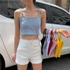 Werueruyu Sexy Tank Top Black Halter Crops Tops Женщины Летние Камизол Без Без без спинки Цветочник Женский Без рукавов Подрезанный Жилет 210608