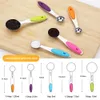 Stainless Steel uring Spoon Scale Kitchen Silicone Cups and Spoons Set For Baking Sugar Coffee Tools Y200531