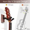 Gitaar muurbevestiging, gitaar hanger muur haak houder staan ​​met schroeven, zwarte walnut gitaar muur mount hanger 2 pack