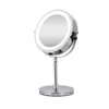 Espelho de maquiagem com mesa de armazenamento de lâmpada de luz de luz rodada