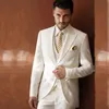 Custom Made 3 Pieces Groom Tuxedos Wedding Suits For Men Groom Groomsmen Tuxedos Mens Wedding Suits (Jacket+Pant+Vest+Tie) Terno X0909