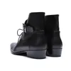 Beaux hommes bottes noir en cuir véritable bottines courtes à lacets boucles mode bottes pour hommes zapatos de hombre