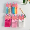 Silicone Decompression Toy Unicorn Pony Finger Press Bubble Student Children Pencil Case Large Storage