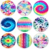 new Tie Dye Beach Towel Round Cotton Rainbow Hippie Colors Printed Polyester Towels Fabric Water Absorption Bath Cover 150cm EWD5813