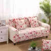 Peach Blossom Pattern Sofa Cover Stretch Elastic covers for Living Room Furniture Couch Fully-wrapped Anti-dust 211207