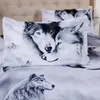 Пара волчьей постельные принадлежности классные серые любовники Wolf Cover Set 3d Vivid Comforter Cover 3pcs Twin Full Queen King Y2004172527815