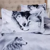 Wolf Couple Bedding Sets Cool Grey Lovers Wolf Duvet Cover Set 3D Vivid Comforter Cover 3pcs Twin Full Queen King Y2004172527815